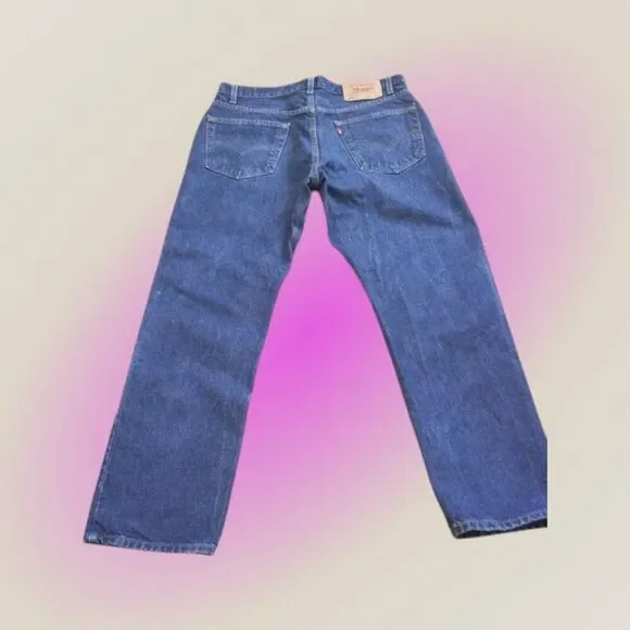 Levi’s 505 Jeans 34x30 Made in USA Vintage 90s Orange Tab Straight Leg Blue Deni - Picture 5 of 7